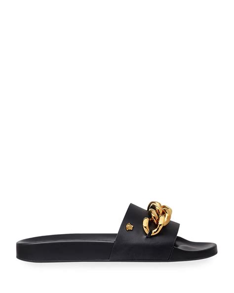 versace medusa chain pool slide sandals